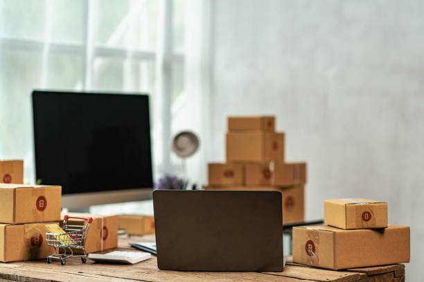Small Business SMEs online shopping with a laptop