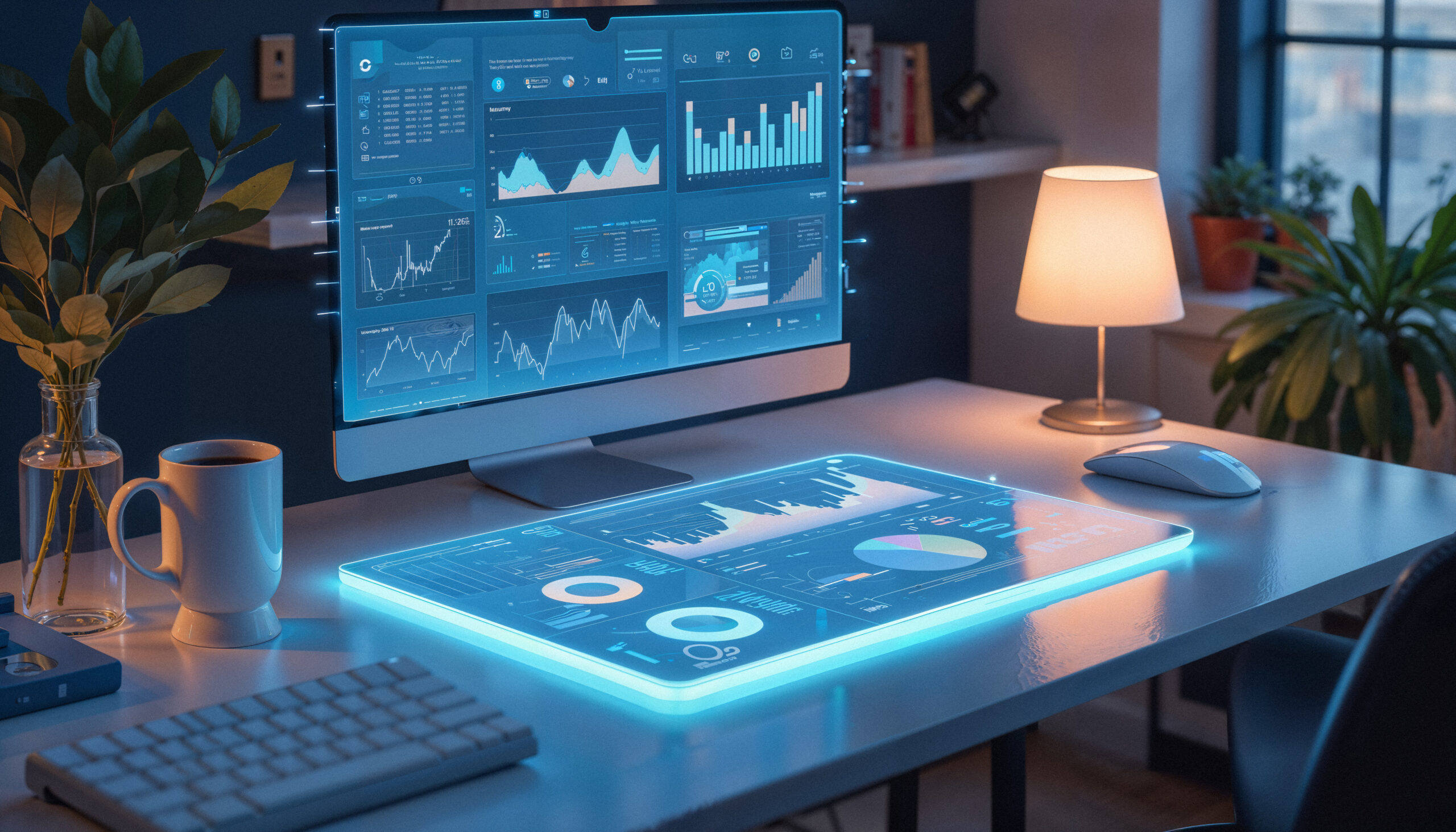 modern workspace with computer